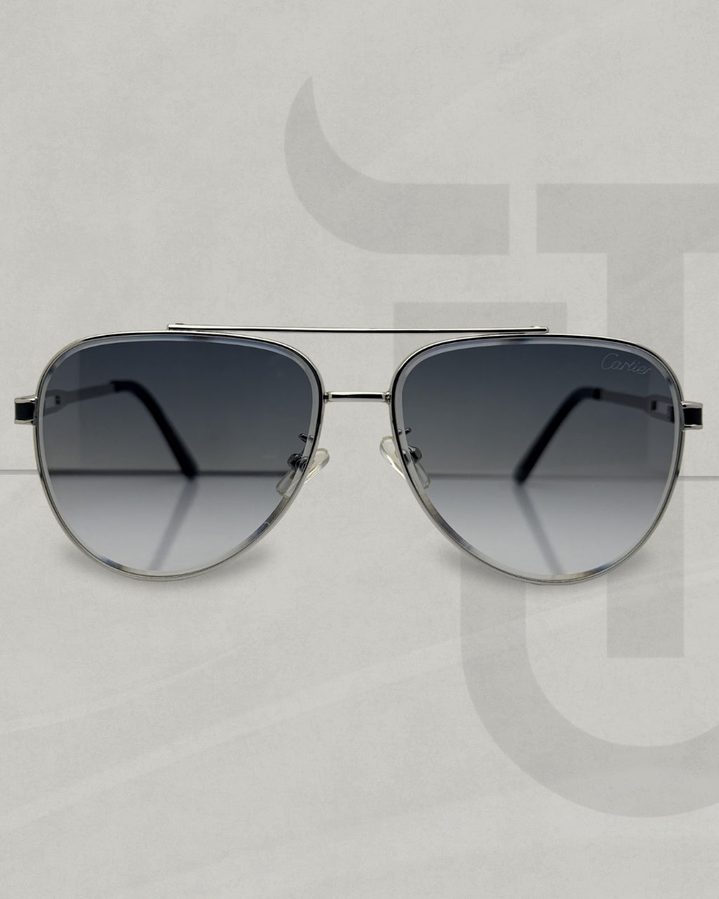 Silver Panther Aviator Sunglasses