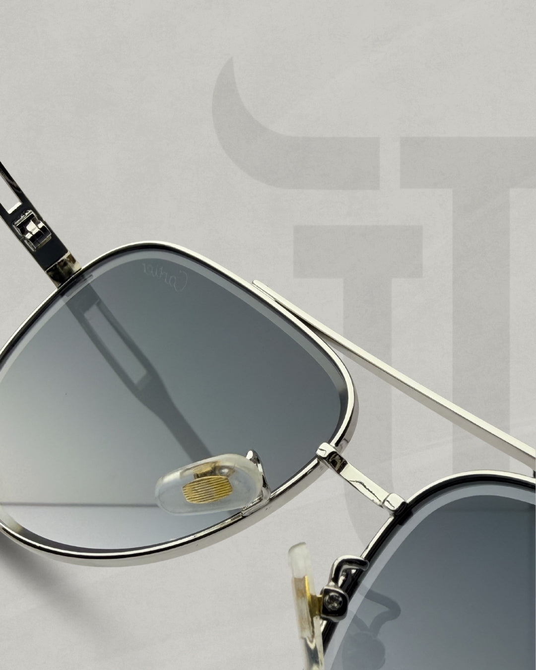 Silver Panther Aviator Sunglasses