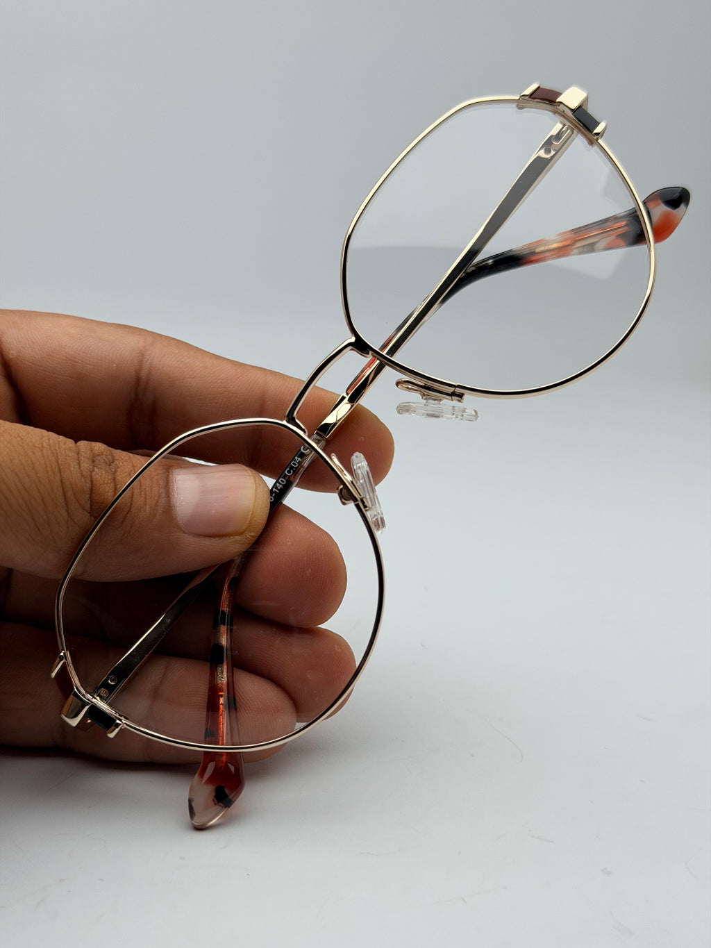 Golden Elegance Round Optical Glasses