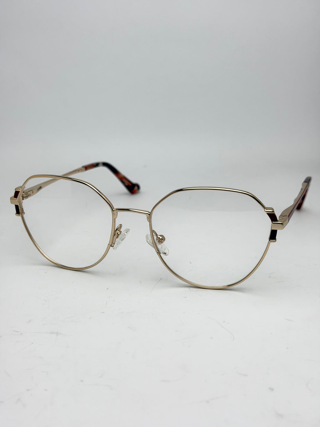 Golden Elegance Round Optical Glasses