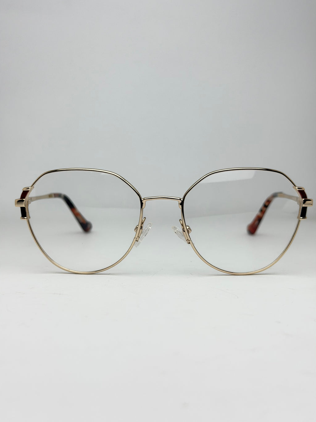 Golden Elegance Round Optical Glasses