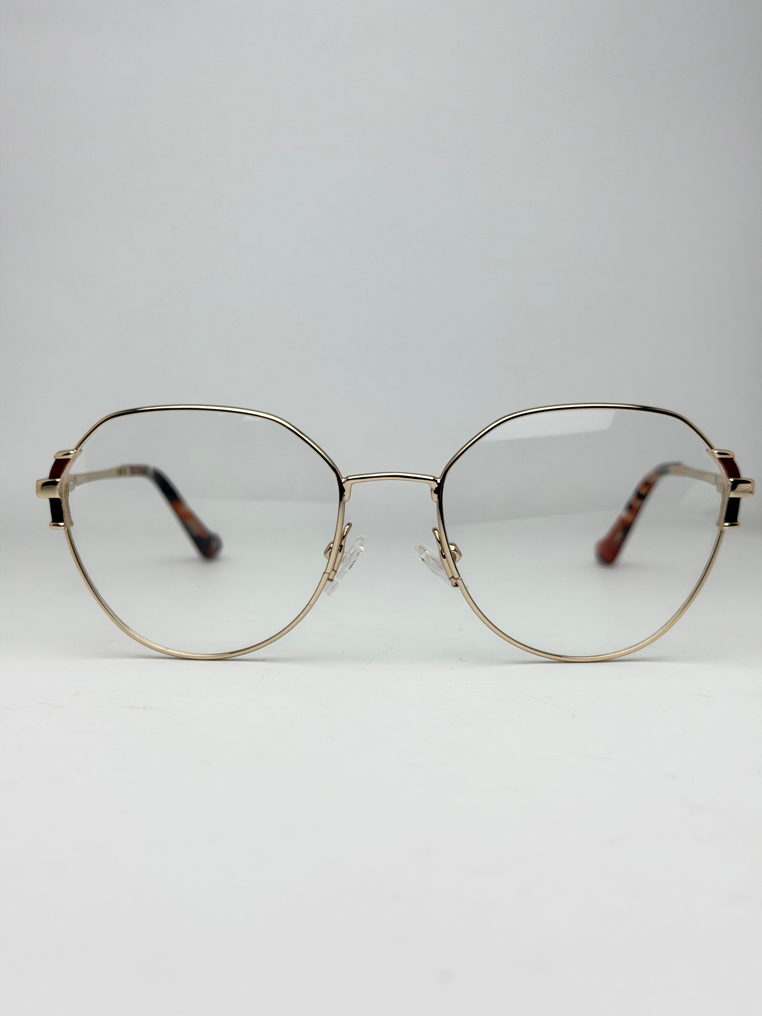 Golden Elegance Round Optical Glasses