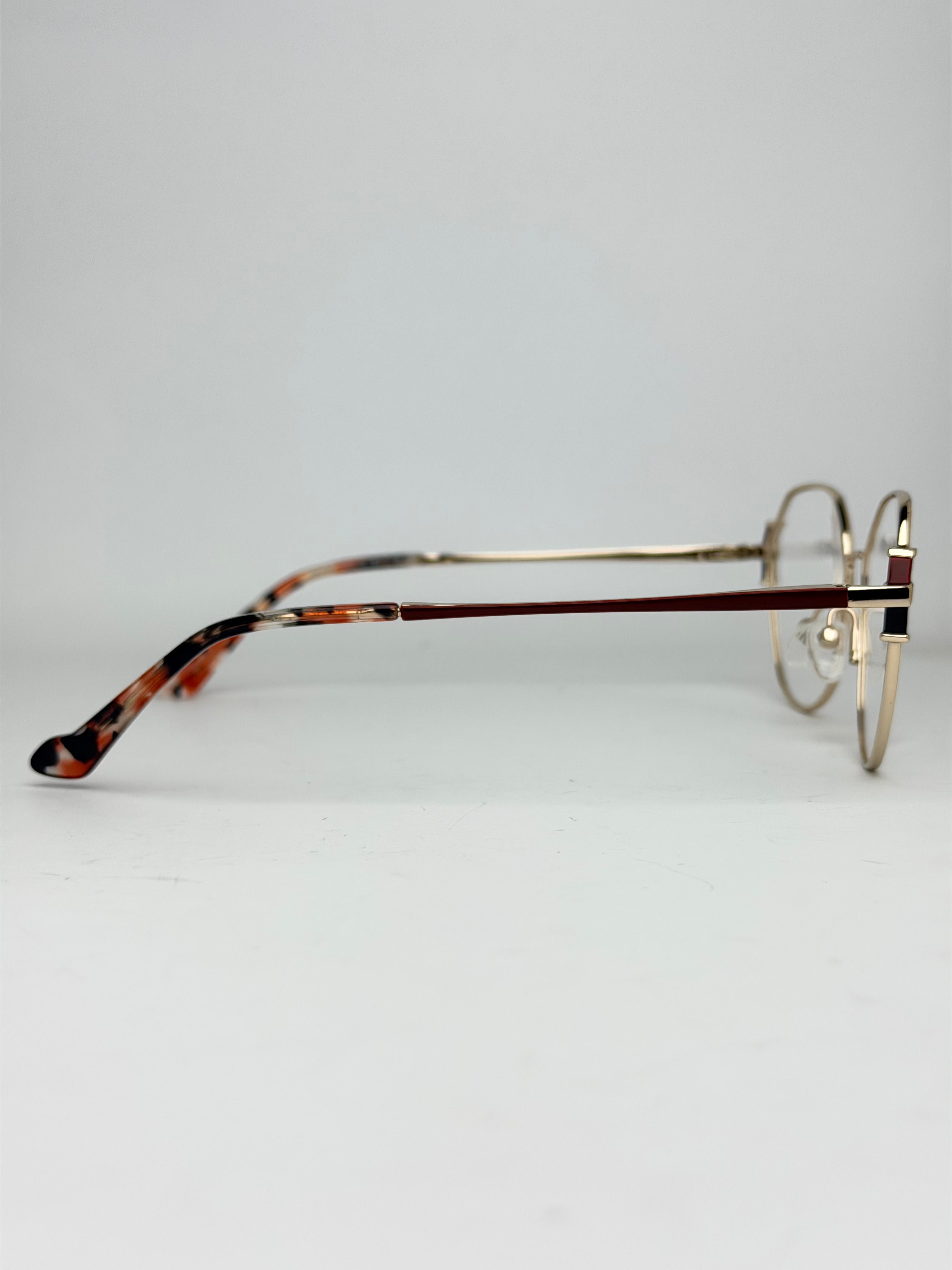 Golden Elegance Round Optical Glasses