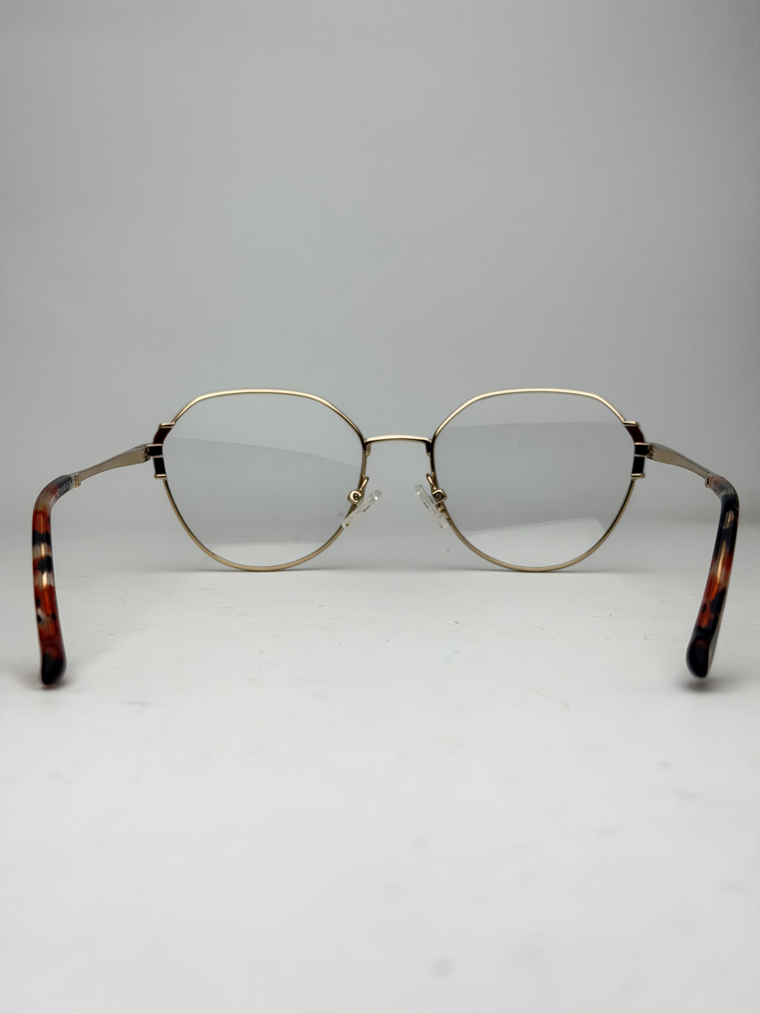Golden Elegance Round Optical Glasses