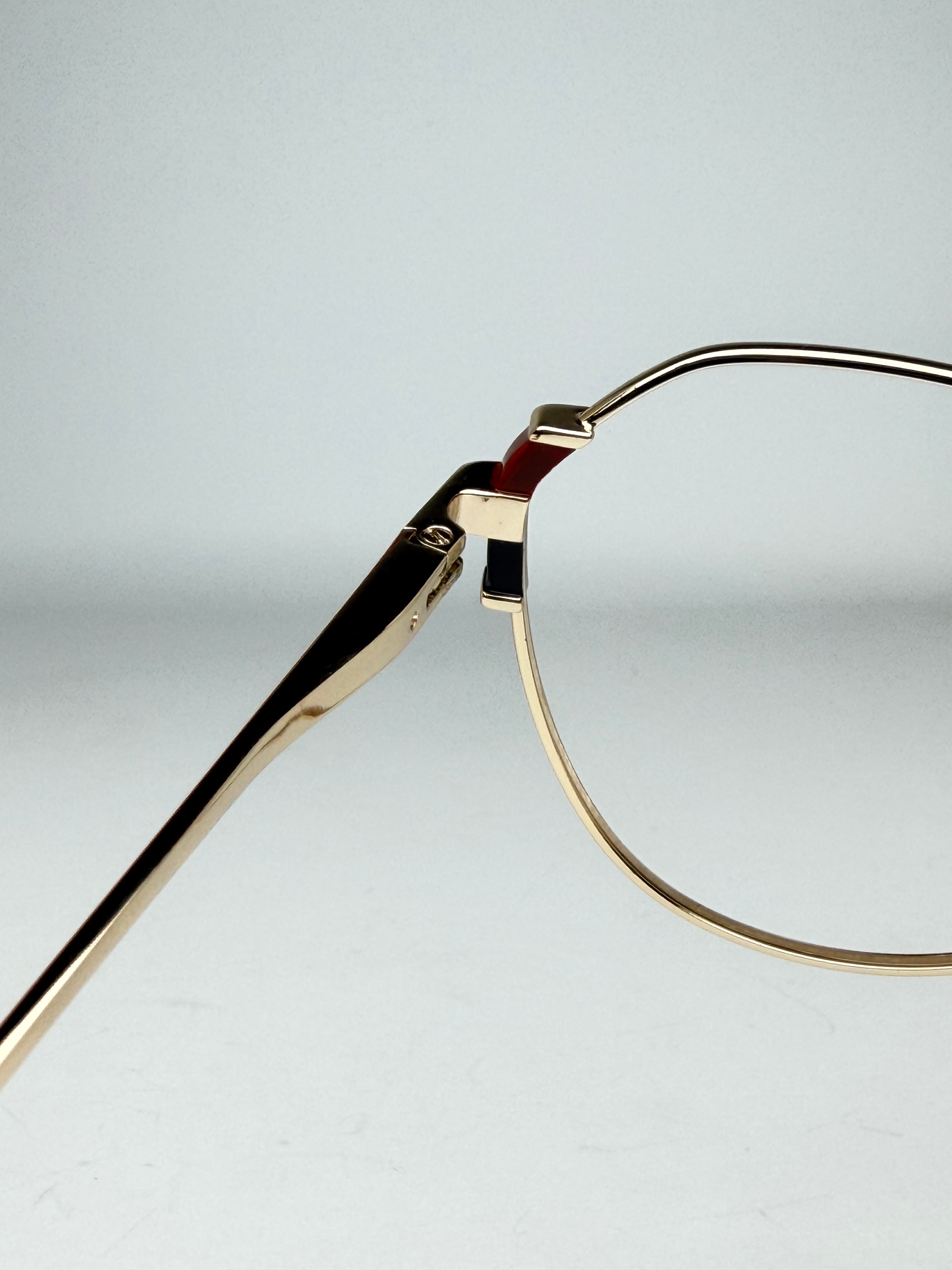 Golden Elegance Round Optical Glasses