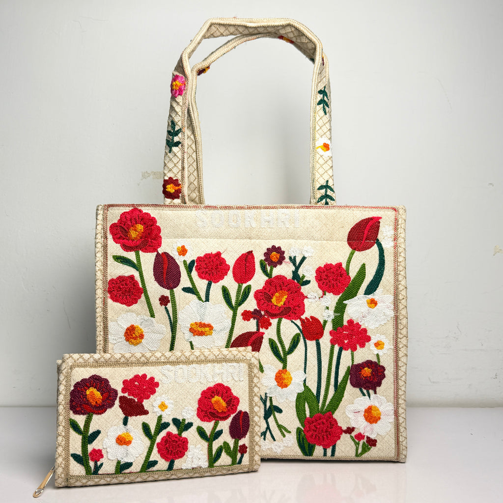 Sookhri Heritage Embroidered Tote Bag (Free Clutch)