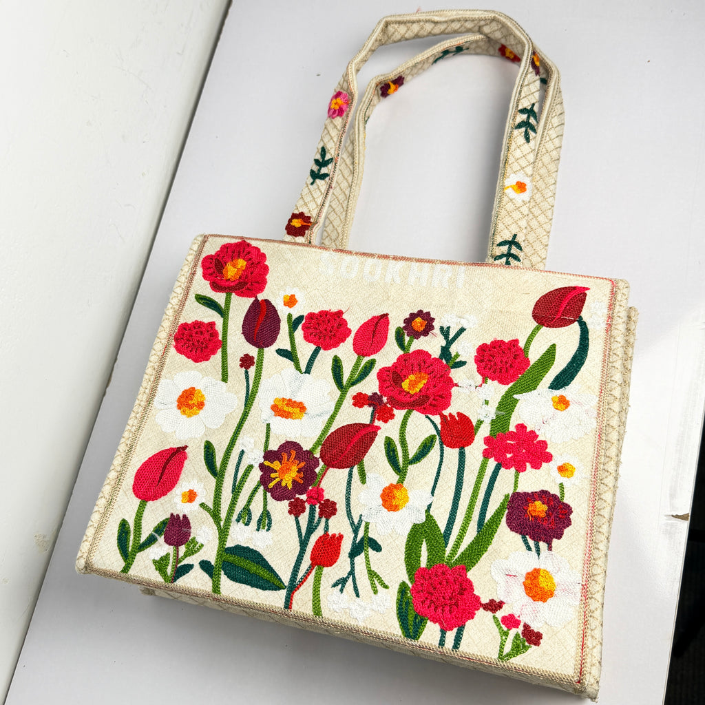 Sookhri Heritage Embroidered Tote Bag (Free Clutch)