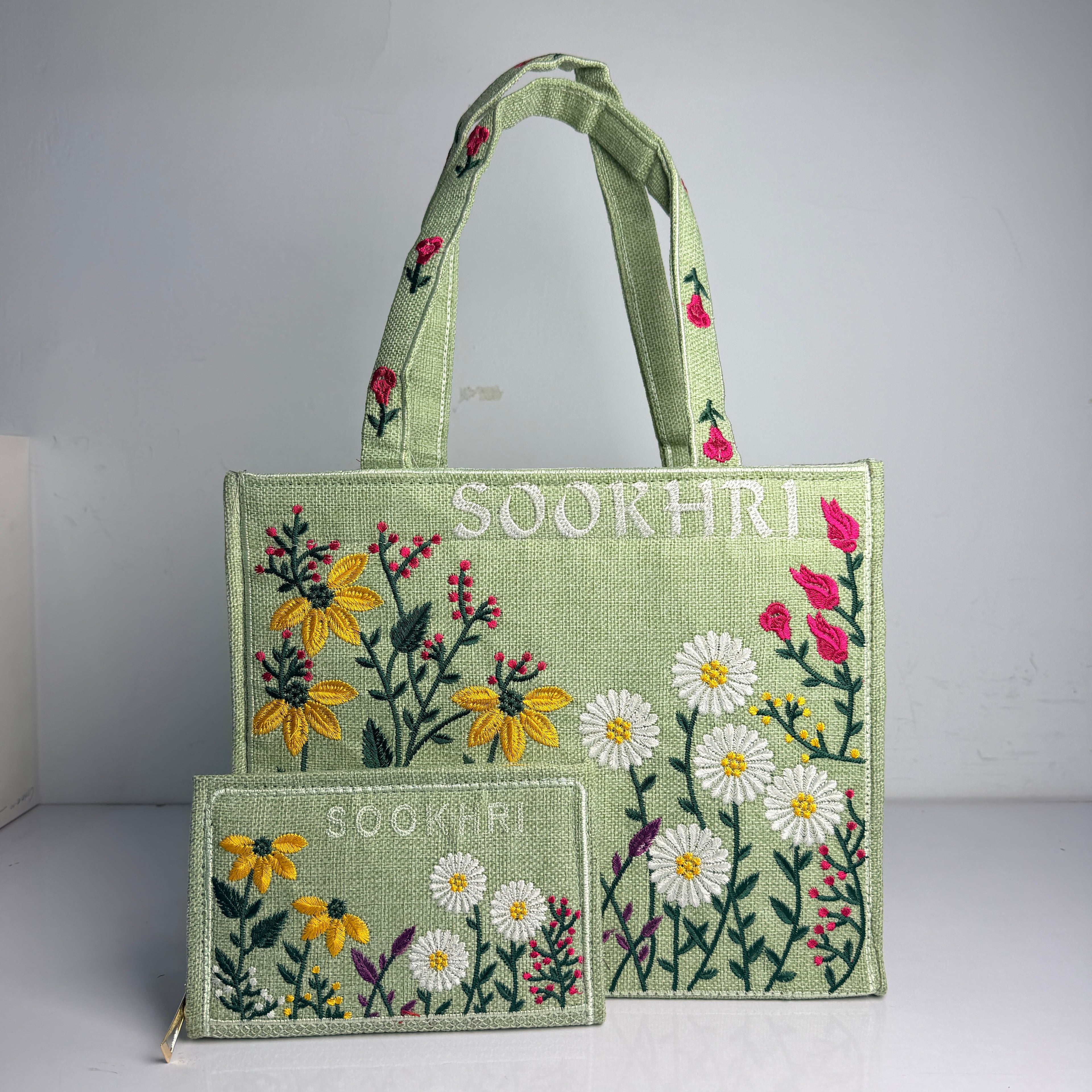 Sookhri Heritage Embroidered Tote Bag (Free Clutch)