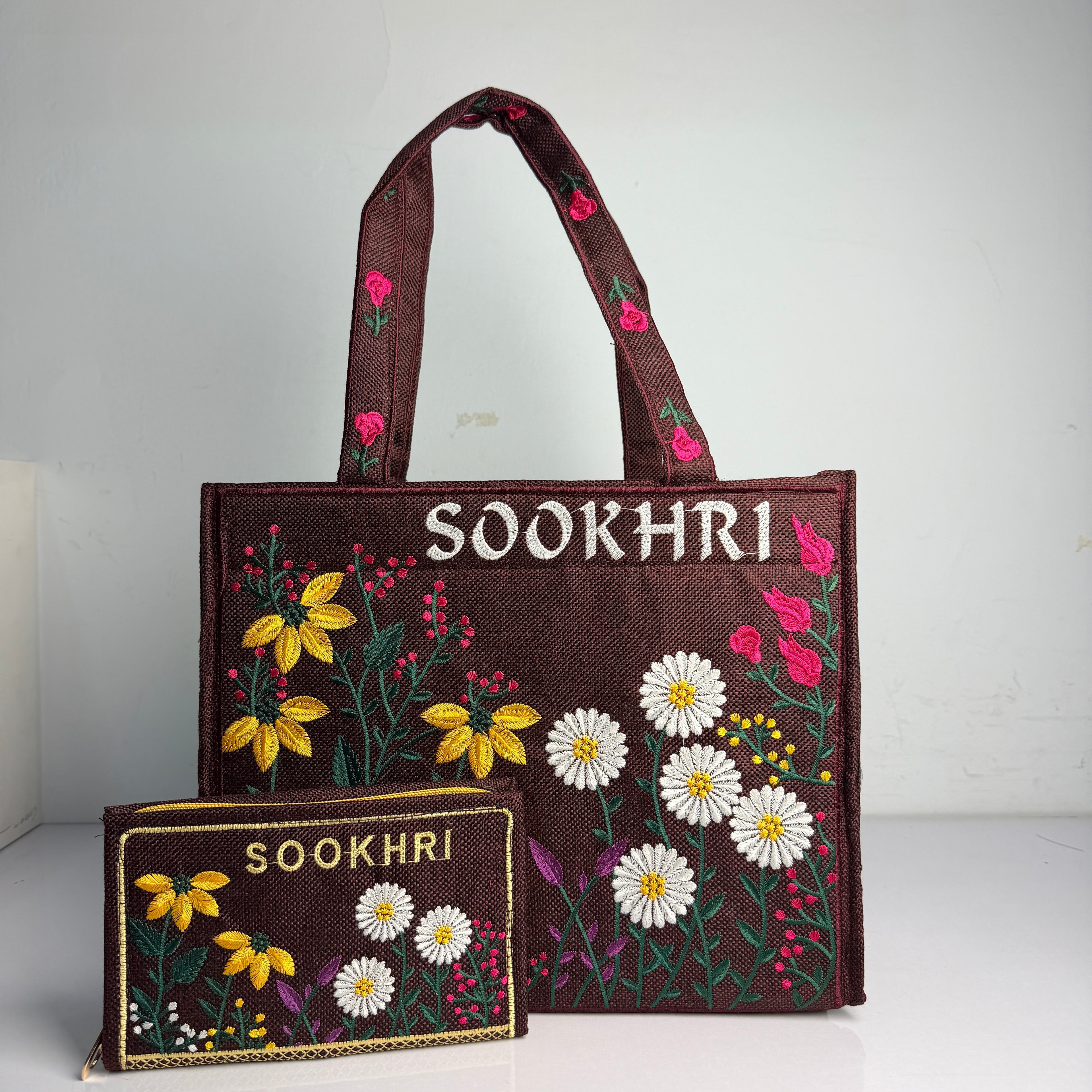 Sookhri Heritage Embroidered Tote Bag (Free Clutch)