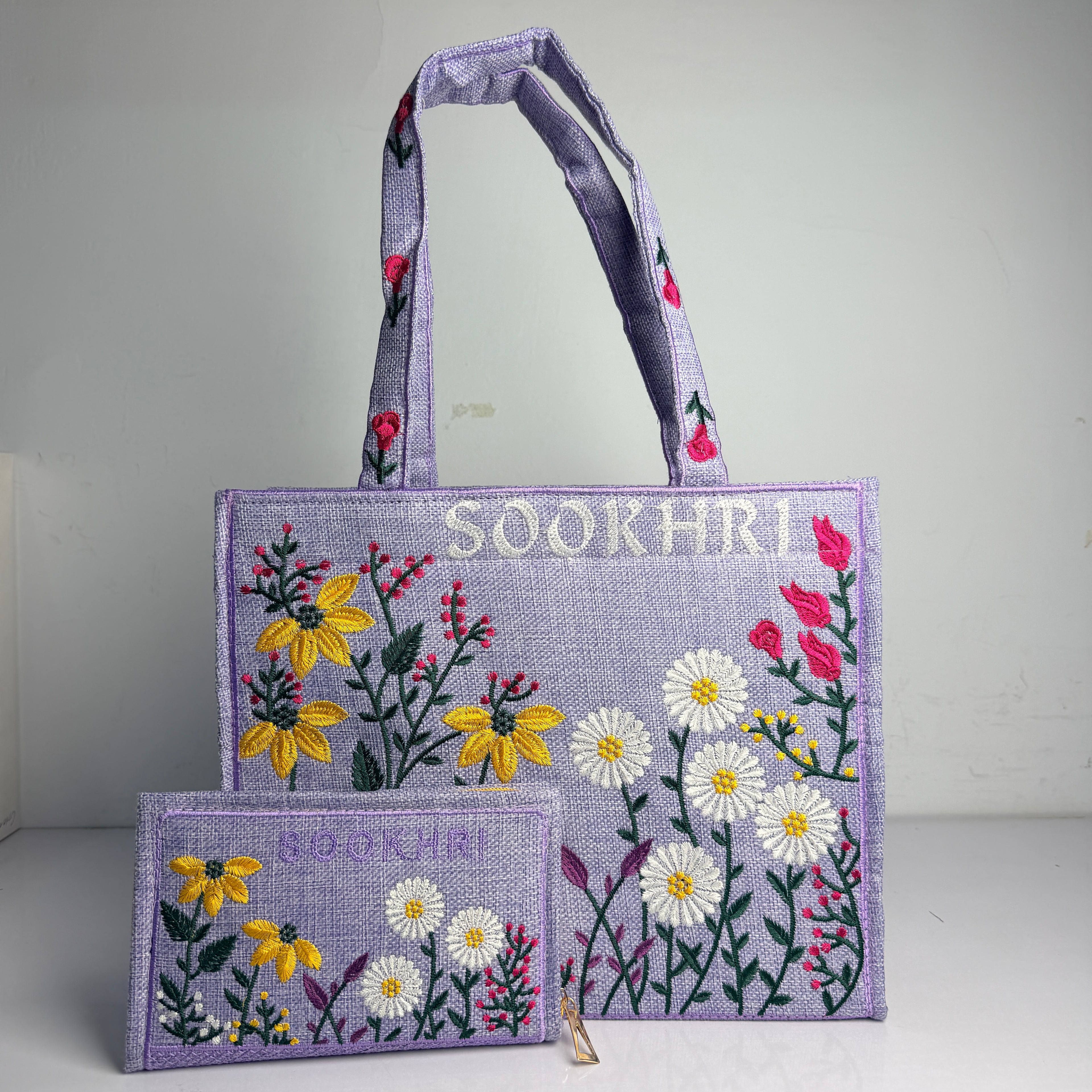 Sookhri Heritage Embroidered Tote Bag (Free Clutch)