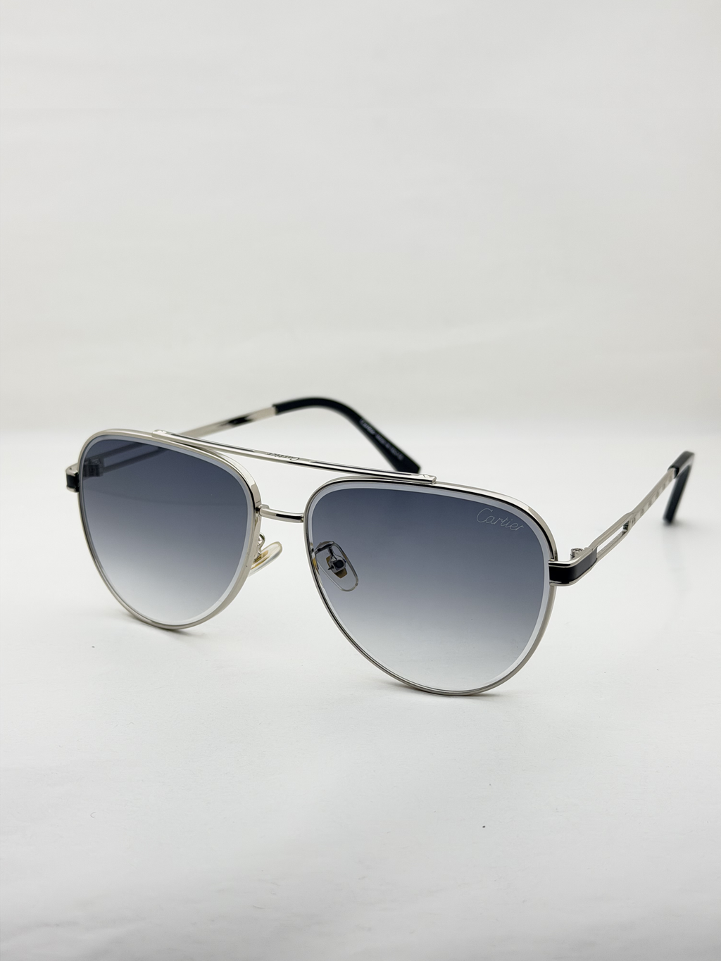 Silver Panther Aviator Sunglasses